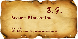 Brauer Florentina névjegykártya